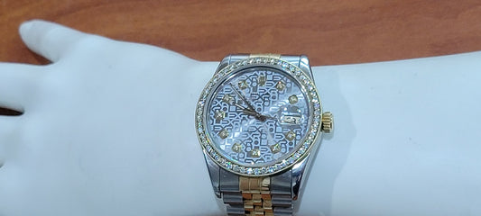Rolex Oyster Perpetual DateJust 36mm 18K & SS Watch Mens Womens Diamonds Model 16013