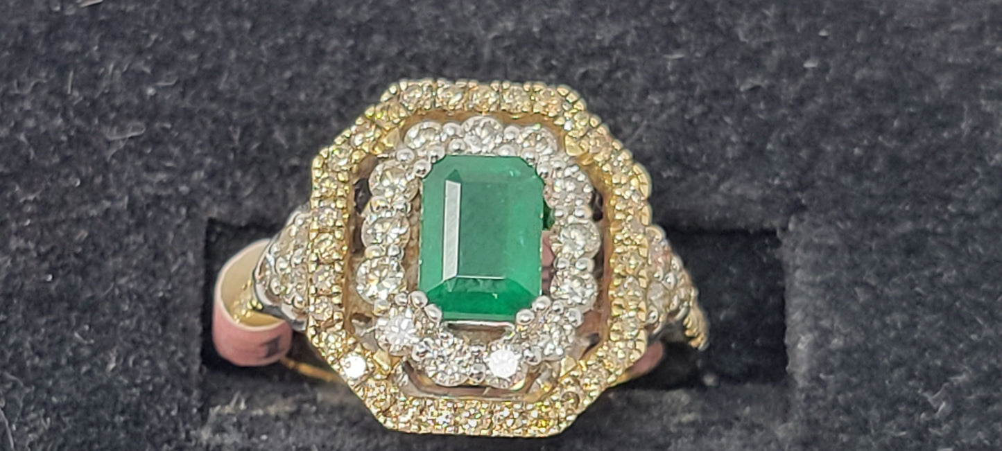 LeVian Women's Diamond and Emerald 14K Gold Ring